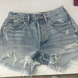 AGOLDE Distressed Denim Women Shorts